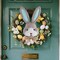 15-Inch Easter Bunny Wreath – 3D Realistic Rabbit Head Door Decor for Indoor & Outdoor Spring Decorations